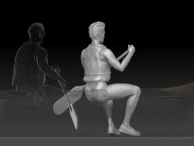 canoe boy 2 3D print model