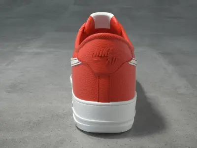 Nike Air Force 1 low team orange Low-poly 3D model