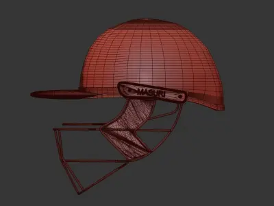 High poly Cricket Headgear 3D model