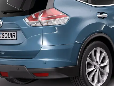 Blue Nissan Rogue 2014 3D model