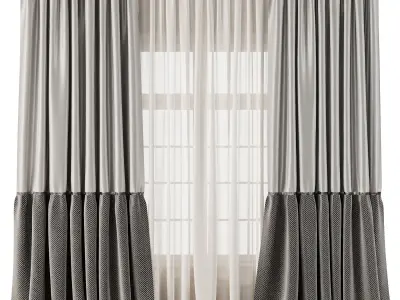 Herringbone Patterned Bottom Curtains 62 3D model