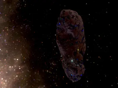 Asteroid with mysterious minerals for free  Free low-poly 3D model