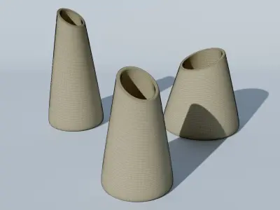 Set of 3 decoration vases for flowers for 3d print  3D print model