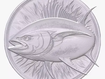 Bluefin Tuna 1 basrelief for 3D printing 3D print model