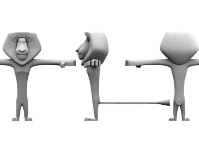 madagascar lion cartoon 3d model 3D model