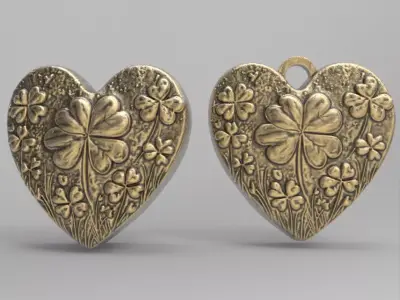 heart clover leaves decor  3D print model