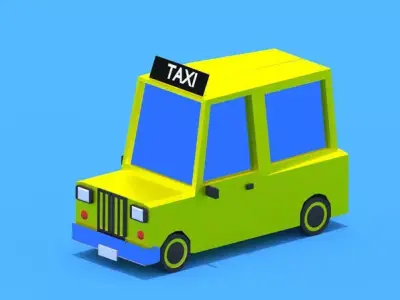 Low poly Taxi car Low-poly 3D model by CGmano88