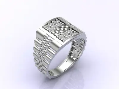 Print Ready STL 3DM  Gents Rings Diamond Men Ring  3D print model 81