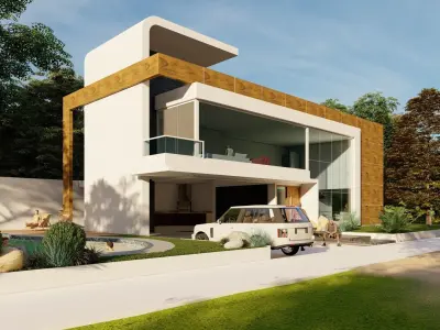 MODERN FOREST VILLA 3D model