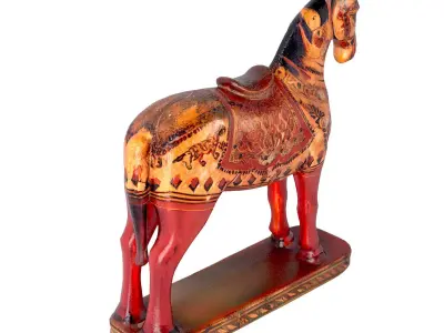 Polychrome Indian Horse Figure 3D model
