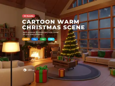 Christmas Decoration Warm Scene Bundle Pack 3D model