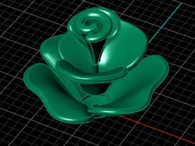 flower 3 part pendant 3D print model