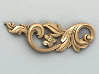 Carved decor horizontal 029 3D model