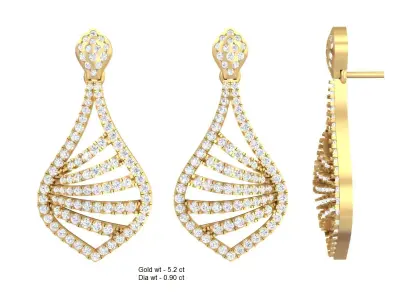 Luxury earrings  for 3D printing 3D print model 3