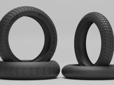 Michelin Power Supermoto Tire pack slick rain 3D model
