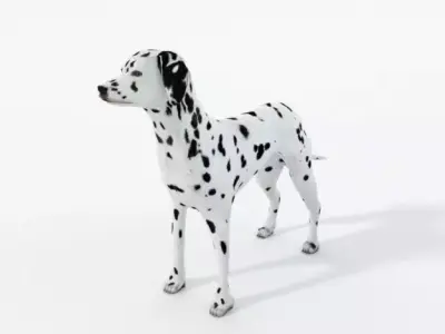 Dalmatian dog Low-poly 3D model