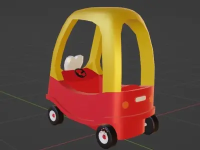 Childrens Rideable Toy Car Free low-poly 3D model