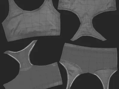 -Sport Bra- 3D model