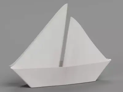 Paper Boat V2 Low-poly 3D model
