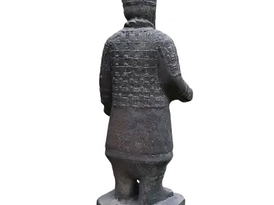 Garden sculpture Chinese Terracotta Warrior Low-poly 3D model