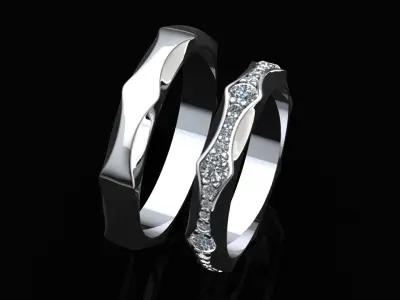 Infinito wedding band gold platinum rings 3D print model