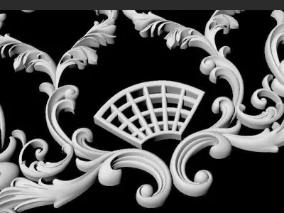 Central decor ornament for furniture 3D model 1050