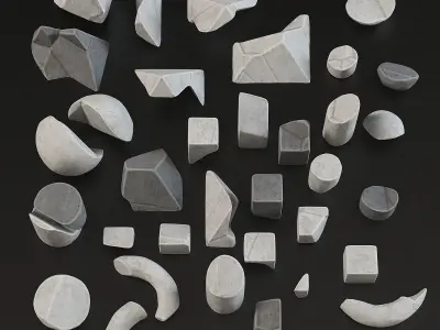 Stone splinter geometry decorative n1 3D model
