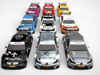Mercedes Benz DTM 2011 Season Pack Low-poly 3D model