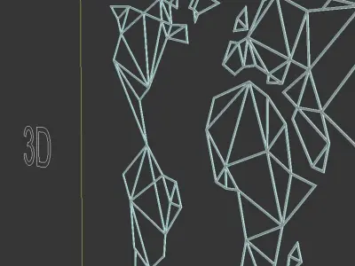 World Map Wall Decoration 3D model