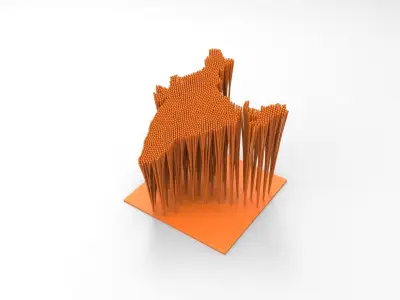 CUSTOM 3D BRANCHED MAP 3D model