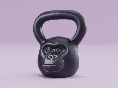 Kettlebell Monkey Gorilla Low High Poly Low-poly 3D model