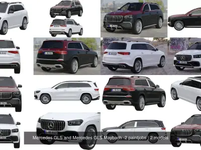  Mercedes GLS and Mercedes GLS Maybach -2 paintjobs 3D Model Pack