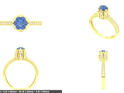 Gold Wedding Ring Luxury Diamond Band 3D Model Print Ready 3D print model