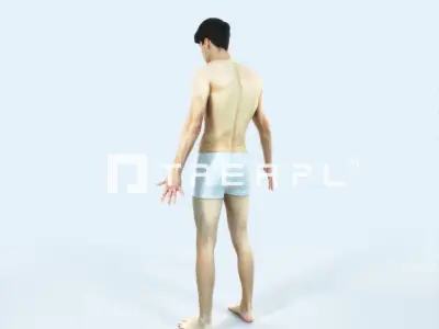 Prime D Beach Animated Rigged Sports Man Low-poly 3D model