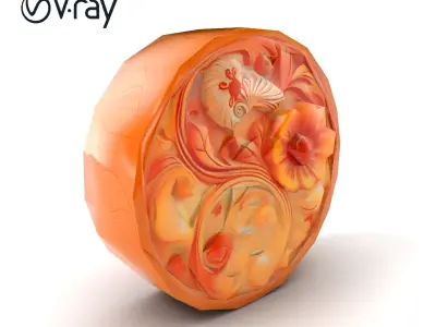 Art Nouveau Floral Relief Decor model pack Low-poly 3D model