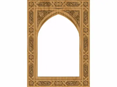Carved picture frame STL 3D model 130