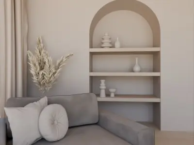 Cozy Lounge Area Design Living room Free 3D model