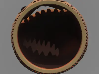 Cartoon Tribal Face Ashtray 3D print model