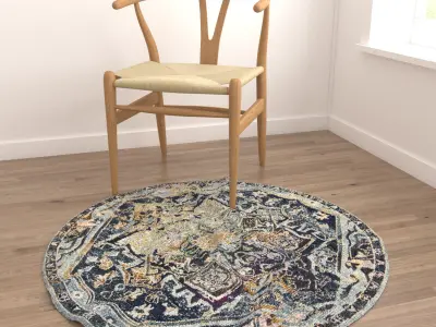 Round Rug Set 286 3D model