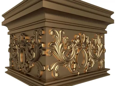 Carved Capital 1304 Low-poly 3D model