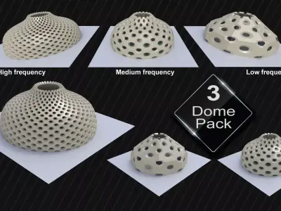 Dome variations high frequency  low frequency pointed 3D model