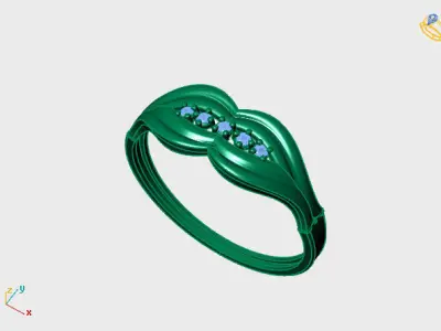 Women Ring Diamond Stone STL 3DM Lightweight Printable 3D print model 47