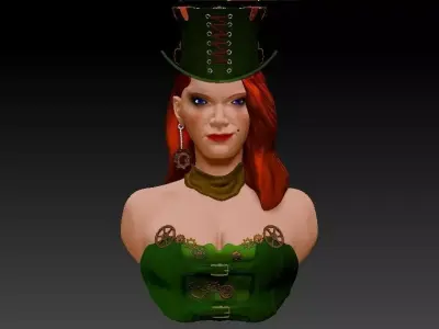 steam punk woman 3D model