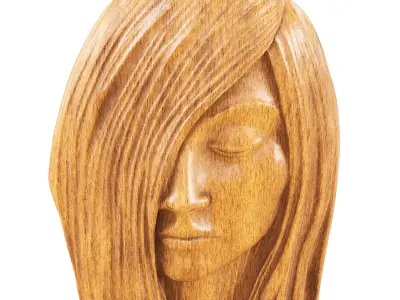 Wall decor female face 3D model