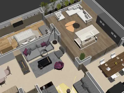appartement floor plan MODERN high quality hm1 3D model