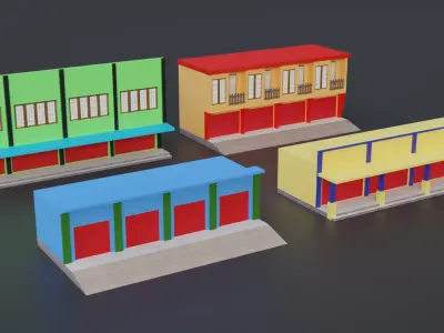 RUKO SHOP PACK LOW POLY ready for unreal engine Low-poly 3D model