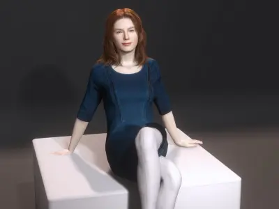 Realistic 3D Female Character  Fashionable Outfit and Pose Ready 3D model