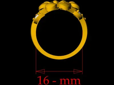 Flower Ring - 0030 3D print model