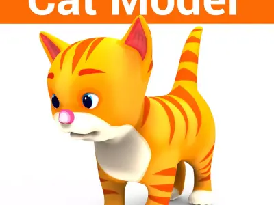 Cute Cat Model Low-poly 3D model