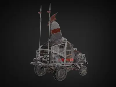 Post-apocalyptic car Low-poly 3D model